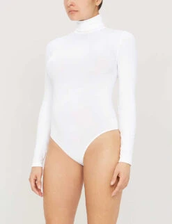 Wolford Colorado Turtleneck Stretch-jersey Body -Whistles Store 121 85008583 71187 WHITE M