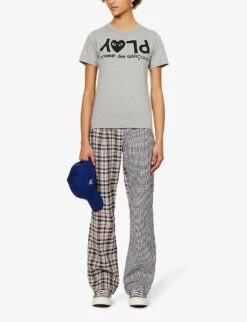 Comme Des Garçons Play Reverse Logo-print Cotton-jersey T-shirt -Whistles Store 143 2000022 P1T081 GREY ALT01