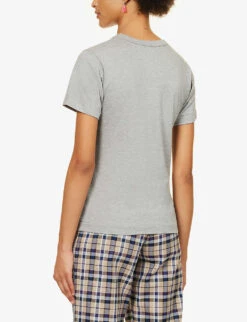 Comme Des Garçons Play Reverse Logo-print Cotton-jersey T-shirt -Whistles Store 143 2000022 P1T081 GREY ALT03