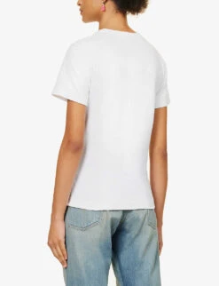 Comme Des Garçons Play Heart-logo Cotton-jersey T-shirt -Whistles Store 143 2000022 P1T099 WHITE ALT03