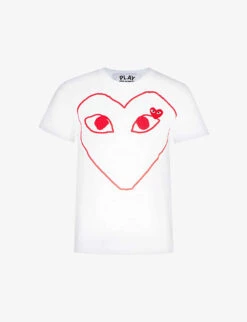 Comme Des Garçons Play Heart-logo Cotton-jersey T-shirt -Whistles Store 143 2000022 P1T099 WHITE M