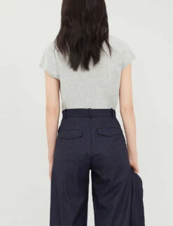 Whistles Cap-sleeved Jersey T-shirt -Whistles Store 501 10019 030632 GREY ALT02