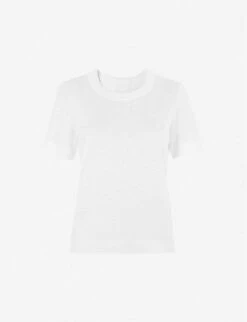 Whistles Rosa Double-trim Cotton-jersey T-shirt