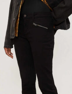 Zadig & Voltaire Ava Raw-hem Skinny High-rise Jeans -Whistles Store 669 10175 PWGCT3003F NOIR ALT03