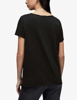 AllSaints Emelyn Tonic Short-sleeved T-shirt -Whistles Store 930 10136 WM115P JETBLACK ALT03