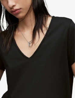 AllSaints Emelyn Tonic Short-sleeved T-shirt -Whistles Store 930 10136 WM115P JETBLACK ALT04