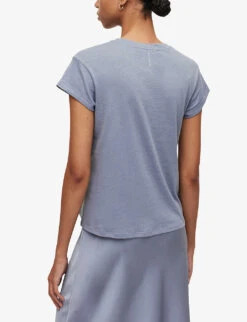 AllSaints Anna Crewneck Cotton T-shirt -Whistles Store R00067685 STORMCLOUDGRE ALT03