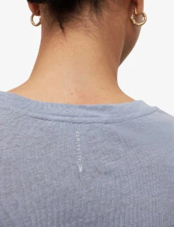 AllSaints Anna Crewneck Cotton T-shirt -Whistles Store R00067685 STORMCLOUDGRE ALT04