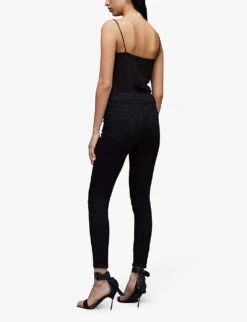 AllSaints Miller Size Me Skinny Mid-rise Stretch-denim Jeans 7 AllSaints Miller Size Me Skinny Mid-rise Stretch-denim Jeans -Whistles Store R03681602 BLACK ALT03