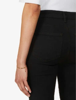 Paige Cindy Straight-leg High-rise Stretch-denim Jeans 14 Paige Cindy Straight-leg High-rise Stretch-denim Jeans -Whistles Store R03689624 BLACKSHADOW ALT05