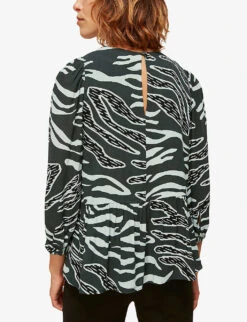 Whistles Zebra-print Woven Top -Whistles Store R03743265 MULTICOLOURED ALT02