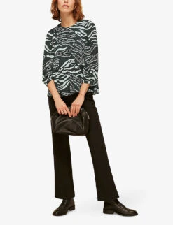 Whistles Zebra-print Woven Top -Whistles Store R03743265 MULTICOLOURED ALT03