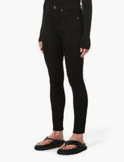 GOOD AMERICAN Good Waist Cropped High-rise Slim-fit Skinny Jeans -Whistles Store R03749412 BLACK001 ALT02