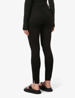 GOOD AMERICAN Good Waist Cropped High-rise Slim-fit Skinny Jeans -Whistles Store R03749412 BLACK001 ALT03