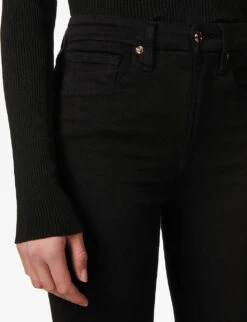 GOOD AMERICAN Good Waist Cropped High-rise Slim-fit Skinny Jeans -Whistles Store R03749412 BLACK001 ALT04