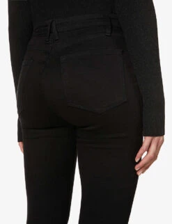 GOOD AMERICAN Good Waist Cropped High-rise Slim-fit Skinny Jeans -Whistles Store R03749412 BLACK001 ALT05