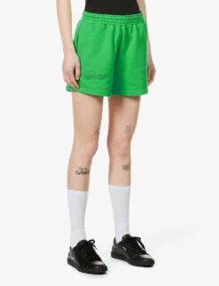 Text-print Mid-rise Recycled And Organic-cotton Shorts -Whistles Store R03752031 JADEGREEN ALT02