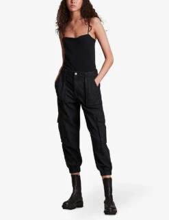 AllSaints Frieda Cargo-style Denim Trousers -Whistles Store R03753612 WASHEDBLACK ALT04