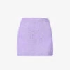 High-rise Seersucker Stretch-woven Mini Skirt -Whistles Store R03756657 S LILAC M