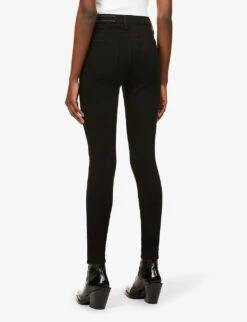 Rag & Bone Skinny High-rise Stretch-denim Jeans -Whistles Store R03757928 BLACK ALT03