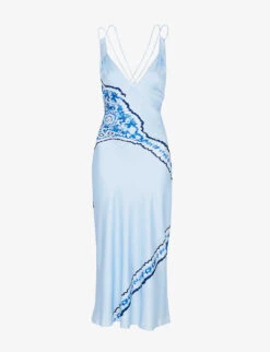 Whistles Tie-dye Bias-cut Silk Midi Dress
