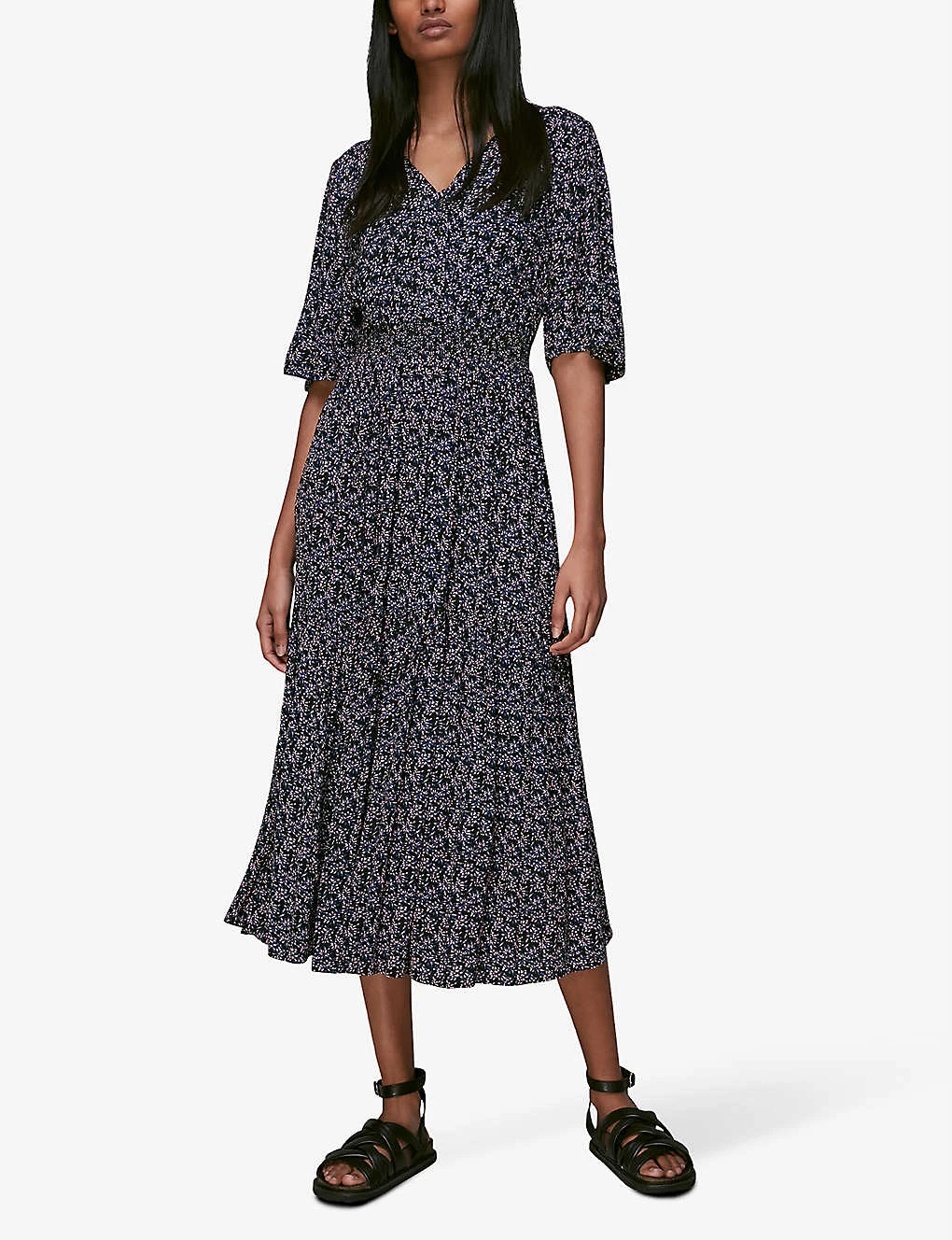 Whistles Kinetic Floral-print Woven Midi Dress 4 Whistles Kinetic Floral-print Woven Midi Dress - Image 2