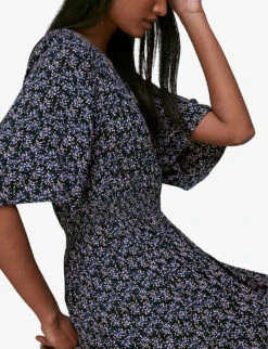 Whistles Kinetic Floral-print Woven Midi Dress 10 Whistles Kinetic Floral-print Woven Midi Dress -Whistles Store R03778567 MULTICOLOURED ALT03