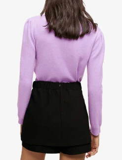 Maje Pamo Skirt-style Shorts -Whistles Store R03787236 NOIRGRIS ALT02