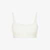 Scoop-neck Seamless Stretch-cotton Bralette -Whistles Store R03839334 S BONE M