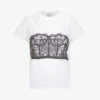Alexander McQueen Lace-print Cotton-jersey T-shirt -Whistles Store R03851336 WHITEBLACK M