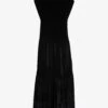 Whistles Tiered Stretch-velvet Midi Dress 1 Whistles Tiered Stretch-velvet Midi Dress -Whistles Store R03851435 BLACK M