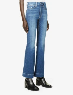 GOOD AMERICAN Good Legs Flared High-rise Cotton-blend Jeans -Whistles Store R03857190 BLUE843 ALT02