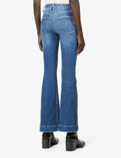 GOOD AMERICAN Good Legs Flared High-rise Cotton-blend Jeans -Whistles Store R03857190 BLUE843 ALT03