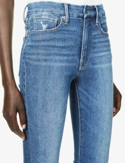 GOOD AMERICAN Good Legs Flared High-rise Cotton-blend Jeans -Whistles Store R03857190 BLUE843 ALT04