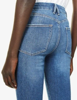 GOOD AMERICAN Good Legs Flared High-rise Cotton-blend Jeans -Whistles Store R03857190 BLUE843 ALT05
