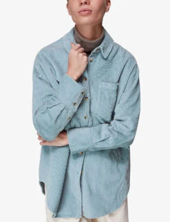 Whistles Lucie Oversized Organic-cotton Corduroy Shirt -Whistles Store R03865769 BLUE ALT02