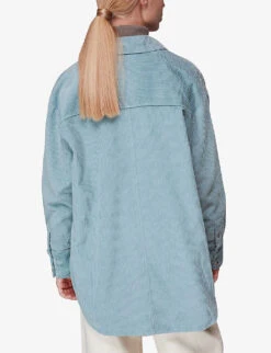 Whistles Lucie Oversized Organic-cotton Corduroy Shirt -Whistles Store R03865769 BLUE ALT03