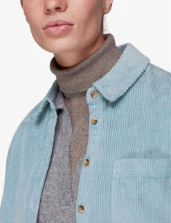 Whistles Lucie Oversized Organic-cotton Corduroy Shirt -Whistles Store R03865769 BLUE ALT04