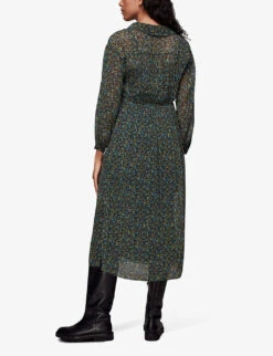 Whistles Stitch-detail Floral-print Recycled-polyester Midi Dress 10 Whistles Stitch-detail Floral-print Recycled-polyester Midi Dress -Whistles Store R03870832 MULTICOLOURED ALT03