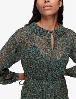 Whistles Stitch-detail Floral-print Recycled-polyester Midi Dress 11 Whistles Stitch-detail Floral-print Recycled-polyester Midi Dress -Whistles Store R03870832 MULTICOLOURED ALT04