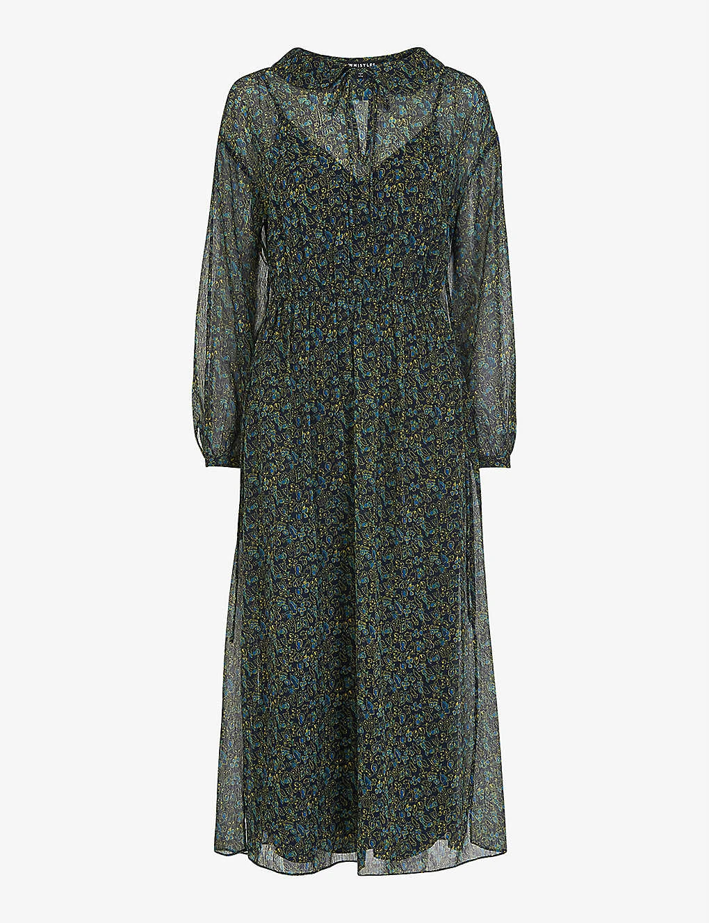 Whistles Stitch-detail Floral-print Recycled-polyester Midi Dress 3 Whistles Stitch-detail Floral-print Recycled-polyester Midi Dress