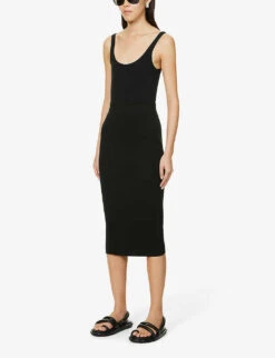 Joseph Fitted Silk-blend Midi Pencil Skirt 9 Joseph Fitted Silk-blend Midi Pencil Skirt -Whistles Store R03900693 BLACK ALT02