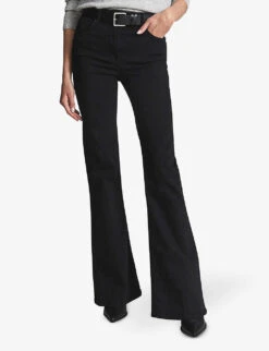 Reiss Beau Skinny Flared High-rise Stretch-denim Jeans 9 Reiss Beau Skinny Flared High-rise Stretch-denim Jeans -Whistles Store R03901488 BLACK ALT02