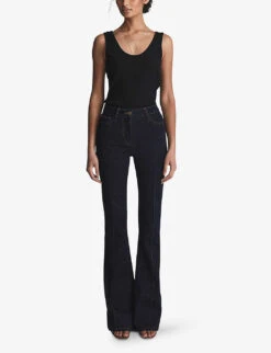 Reiss Violet Scoop-neck Ribbed Cotton-jersey Vest -Whistles Store R03902319 BLACK ALT01