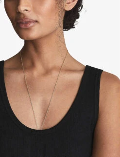 Reiss Violet Scoop-neck Ribbed Cotton-jersey Vest -Whistles Store R03902319 BLACK ALT04