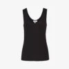 Reiss Violet Scoop-neck Ribbed Cotton-jersey Vest -Whistles Store R03902319 BLACK M
