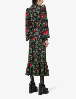 Villanelle Floral-print Cotton Midi Dress -Whistles Store R03903464 BLACK ALT03