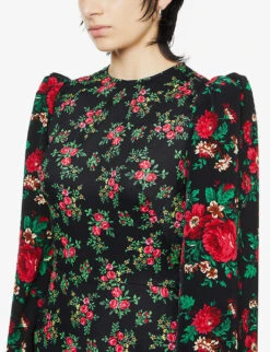 Villanelle Floral-print Cotton Midi Dress -Whistles Store R03903464 BLACK ALT04