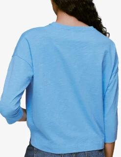 Whistles Pocket-embellished Relaxed Fit Organic Cotton Top -Whistles Store R03907586 BLUE ALT03