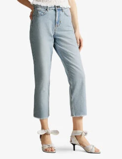 Ted Baker Nellin Straight-leg Raw-hem Denim Jeans -Whistles Store R03920106 LTWASH ALT02